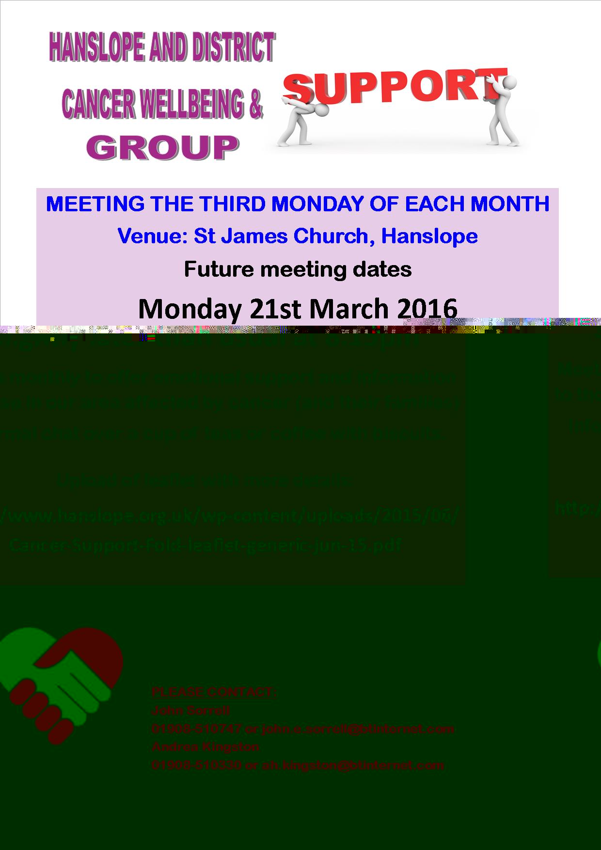 Cancer Support Group Poster Mar 16