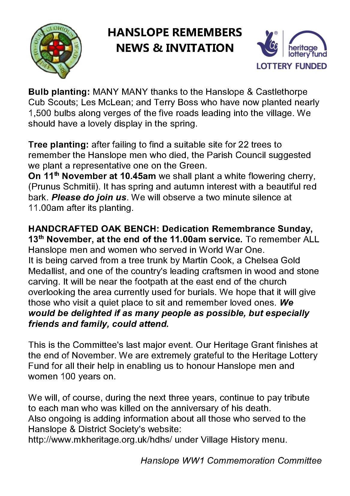 2016-10-23-hanslope-remembers-news-and-invite